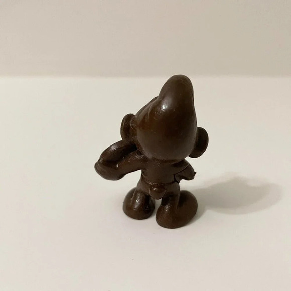 Vintage Smurfs Brown Biscuit Cookie Smurf Display Figure Flaws - Picture 4 of 13